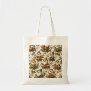 Bolso De Tela Diseño de gnomo y flores
