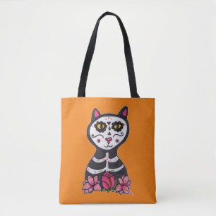 Bolso De Tela Diseño de Halloween para el gato Dia de Las Muerto