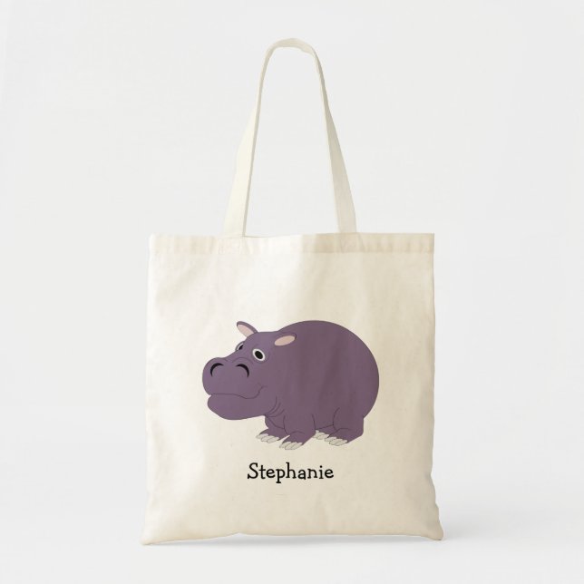 Bolso De Tela Diseño de Hipopótamo (Frente)