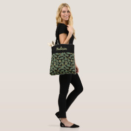 Bolso De Tela Diseño de Hoja Elegante Botánico