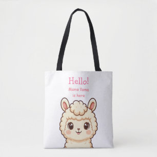 Bolso De Tela Diseño de ilustración de llama linda