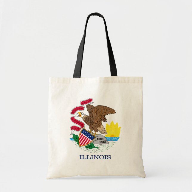 Bolso De Tela Diseño de la bandera del estado de Illinois (Frente)