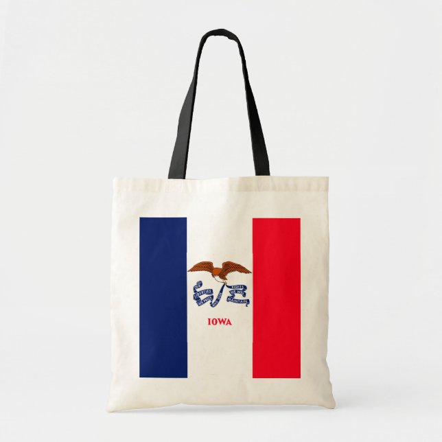Bolso De Tela Diseño de la bandera del estado de Iowa (Frente)