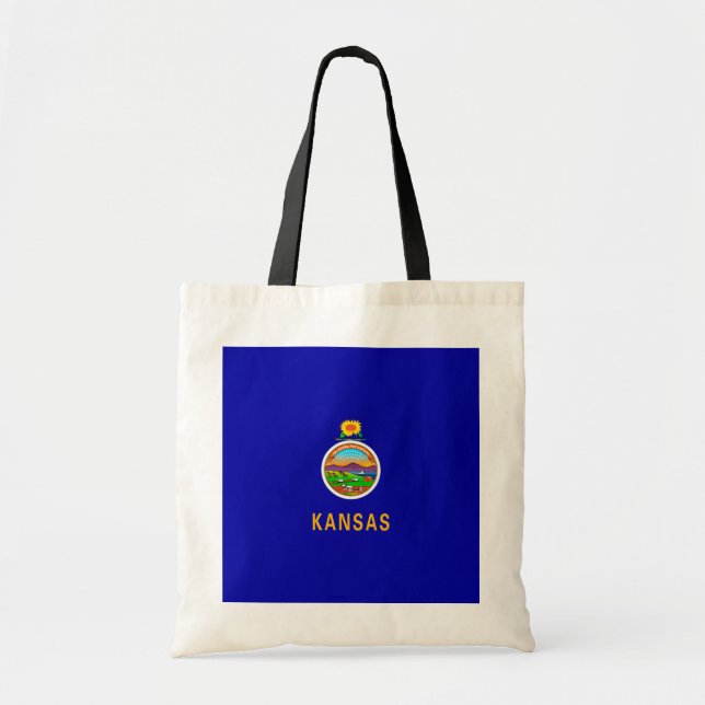 Bolso De Tela Diseño de la bandera del estado de Kansas (Frente)