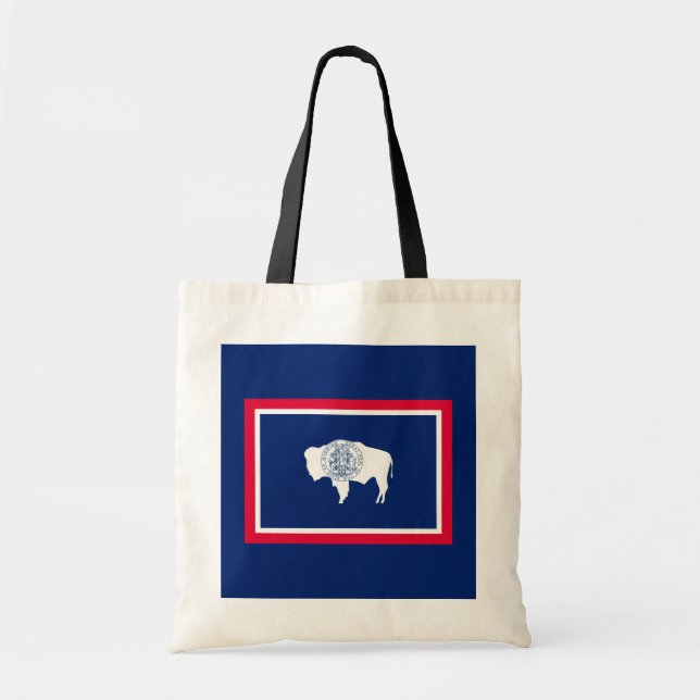 Bolso De Tela Diseño de la bandera del estado de Wyoming (Frente)