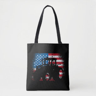 Bolso De Tela Diseño de la bandera estadounidense de Tractor par