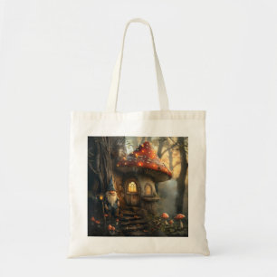 Bolso De Tela Diseño de la casa de Gnome y champiñones