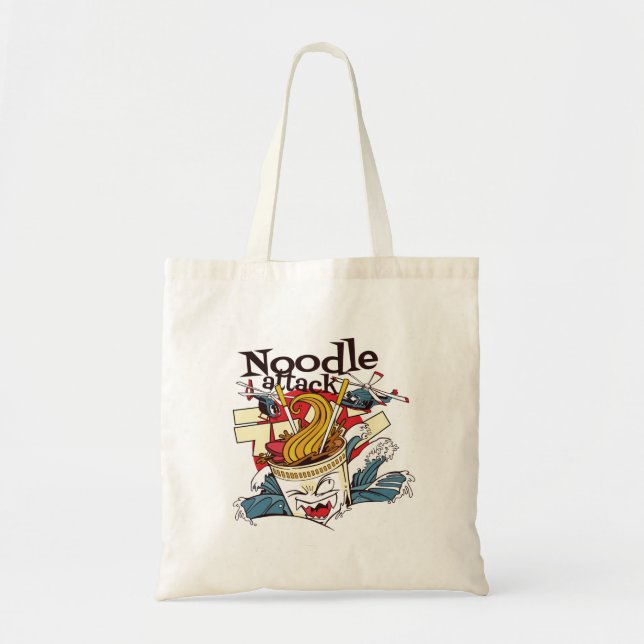 Bolso De Tela Diseño de la Copa Ramen Noodle (Frente)