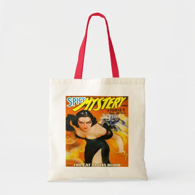 BOLSO DE TELA DISEÑO DE LA TAPA DE LA REVISTA RETRO PULP (Frente)
