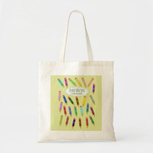 Bolso De Tela Diseño de lápices alfabéticos coloridos