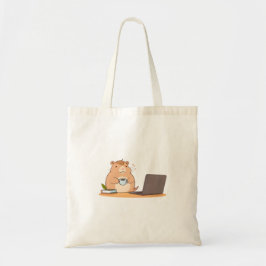 Bolso De Tela Diseño de laptop de café de capibara lindo