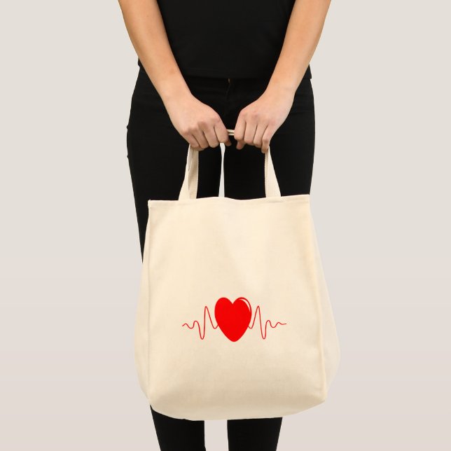 Bolso De Tela Diseño de latido (Anverso (producto))