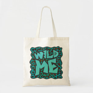 Bolso De Tela Diseño de leopardo salvaje y marrón Verde azulado