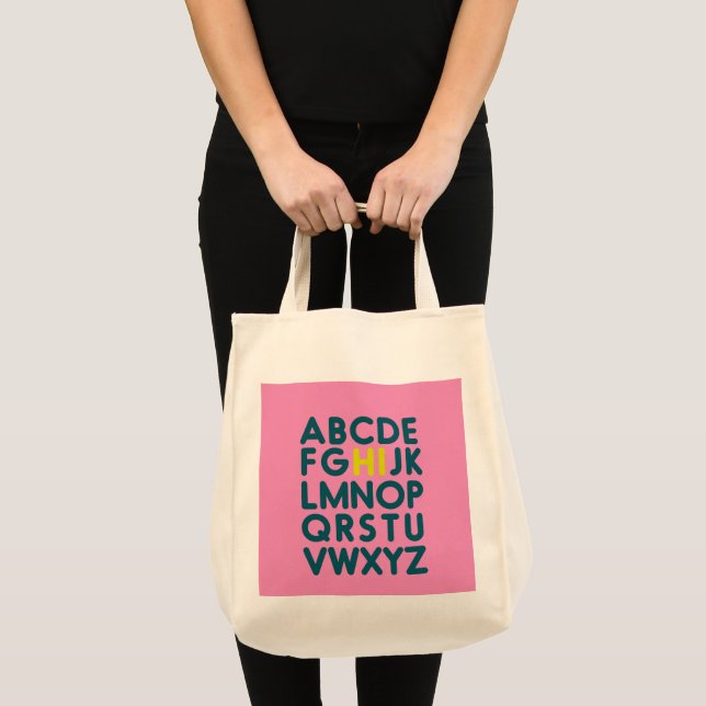 Bolso De Tela Diseño de letras alfabéticas simples en biblioteca (Anverso (producto))