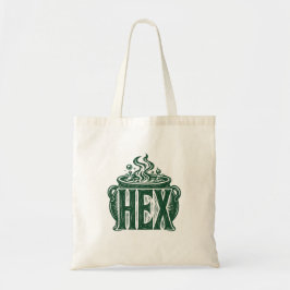 Bolso De Tela Diseño de linóleo de caldero Hex de Halloween