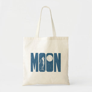 Bolso De Tela Diseño de linóleo de lobo lunar de Halloween