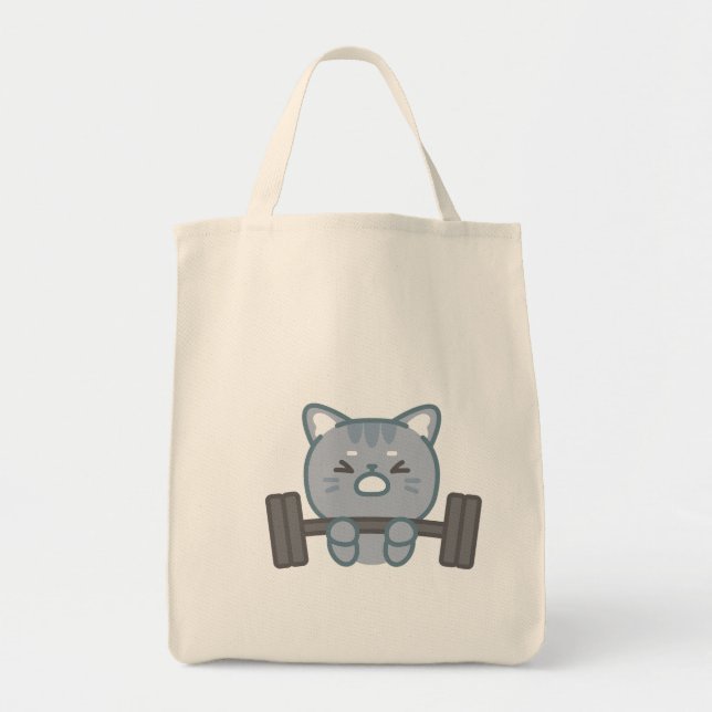 Bolso De Tela diseño de los amantes de los gimnasios de los gato (Frente)