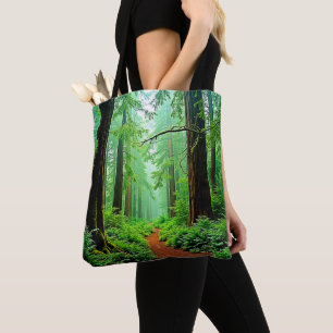 Bolso De Tela Diseño de maleza de bosque de secuoya