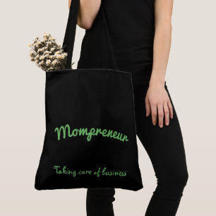 Bolso De Tela Diseño de mandala de flores negras y verdes de Mom