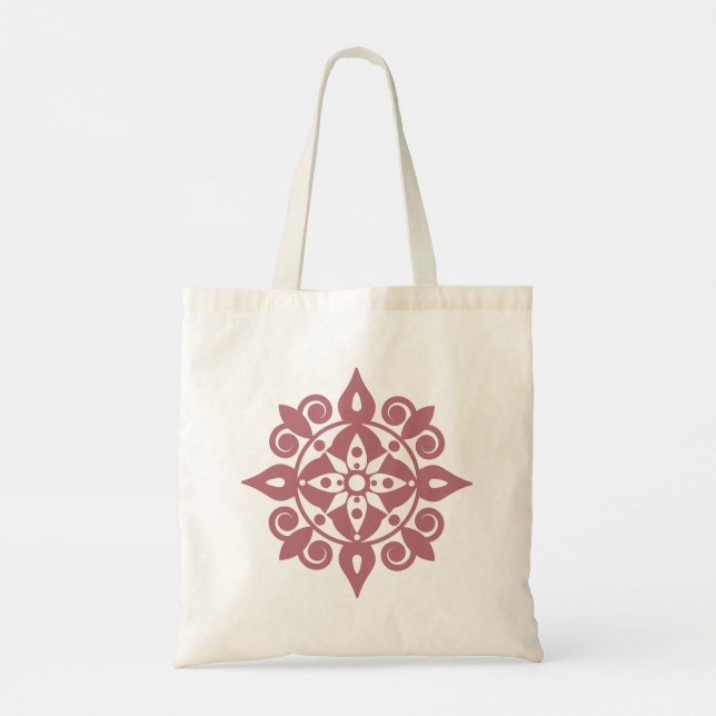 Bolso De Tela Diseño de Mandala fresco (Reverso)