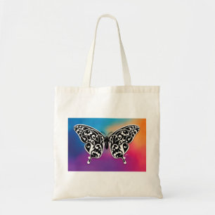 Bolso De Tela Diseño de mariposa con colores del atardecer