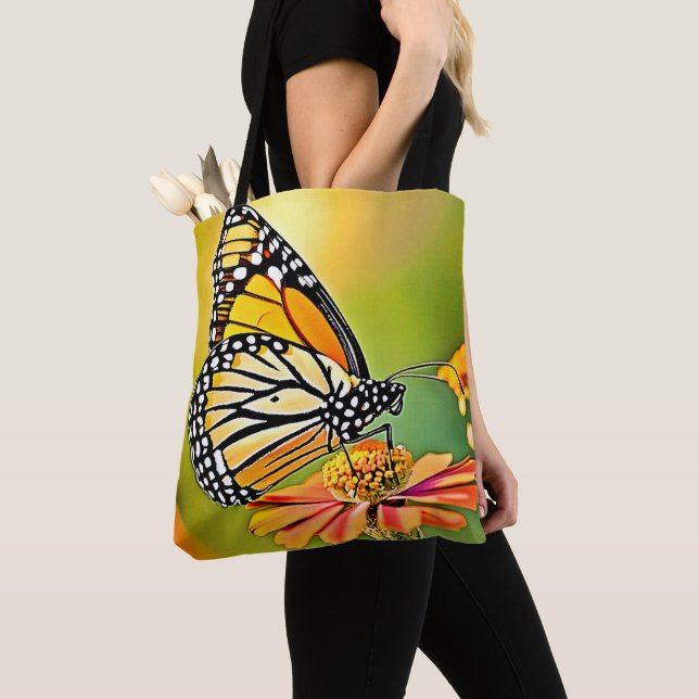 Bolso De Tela Diseño de mariposa monarca (Detalle)