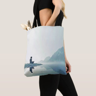 Bolso De Tela Diseño de Meditación Pacífica de Mountain Zen
