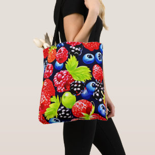 Bolso De Tela Diseño de Mezcla de Bayas Coloridas