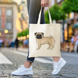 Bolso De Tela Diseño De Mopas De Perro De Pug Fawn Para El Propi