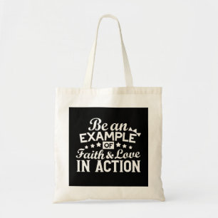Bolso De Tela Diseño de motivación cristiana - Fe, amor y acción