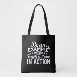 Bolso De Tela Diseño de motivación cristiana - Fe, amor y acción