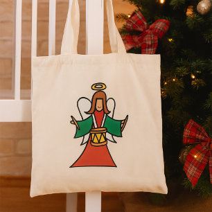 Bolso De Tela Diseño de música de vacaciones Angel Drummer para 