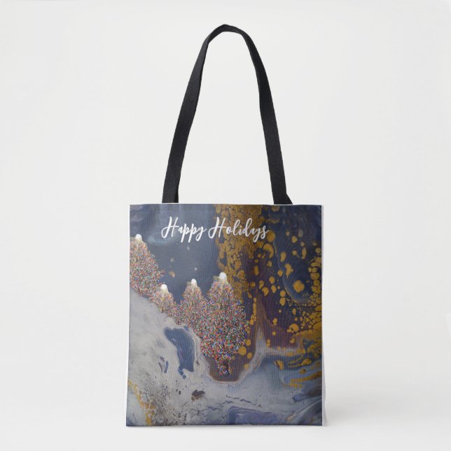 Bolso De Tela Diseño de Navidades contemporáneos (Anverso)