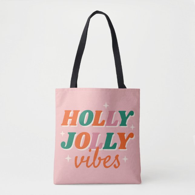 Bolso De Tela Diseño de Navidades de Fun Holly Jolly Vibes (Anverso)