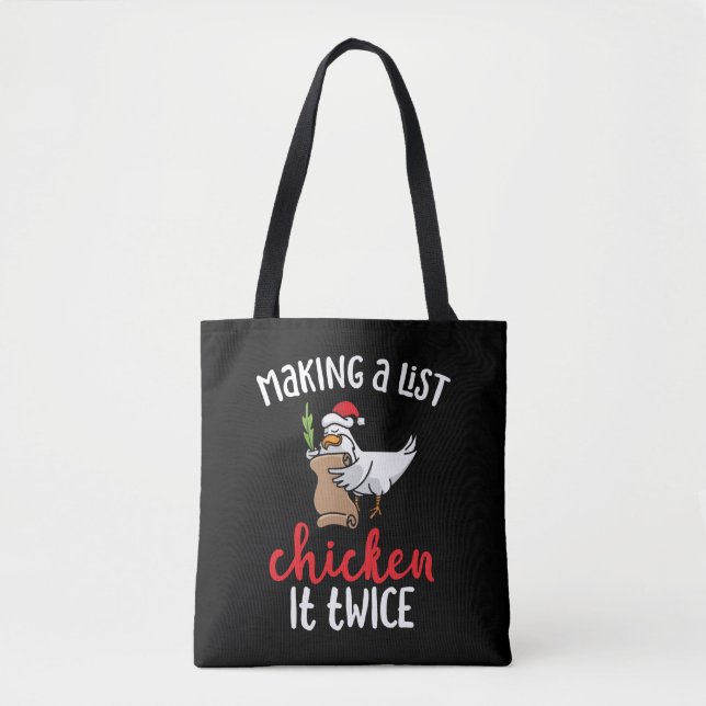 Bolso De Tela Diseño de Navidades de pollo divertidos (Anverso)