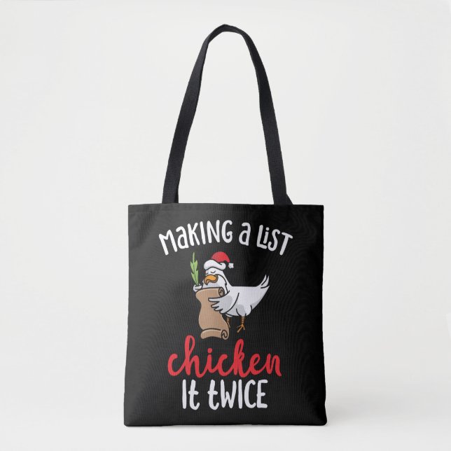 Bolso De Tela Diseño de Navidades de pollo divertidos (Anverso)