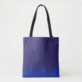 Bolso De Tela Diseño de Navidades nevados monocromáticos azules