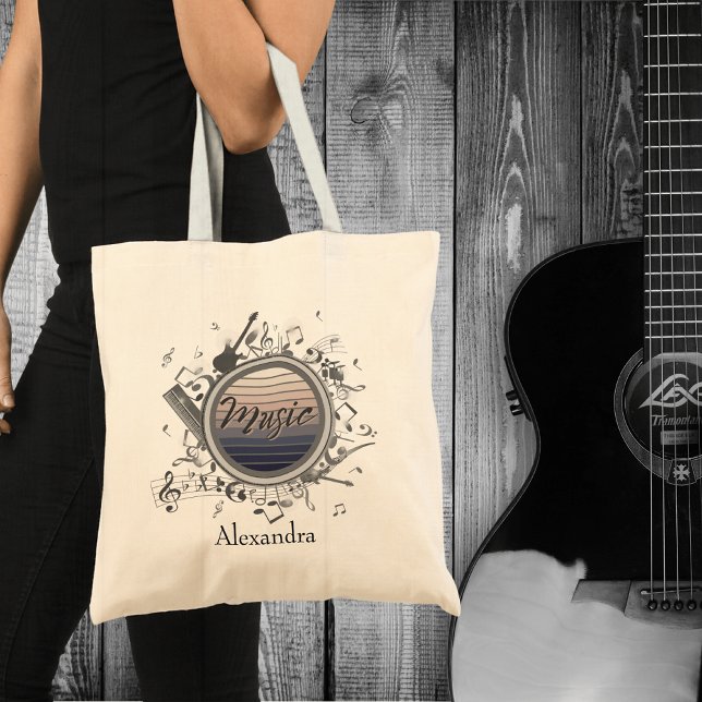 Bolso De Tela Diseño de notas musicales modernas (Subido por el creador)