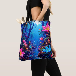 Bolso De Tela Diseño de oasis de jungla etérea brillante