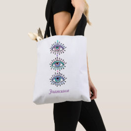 Bolso De Tela Diseño de ojos espirituales místicos en Tote blanc