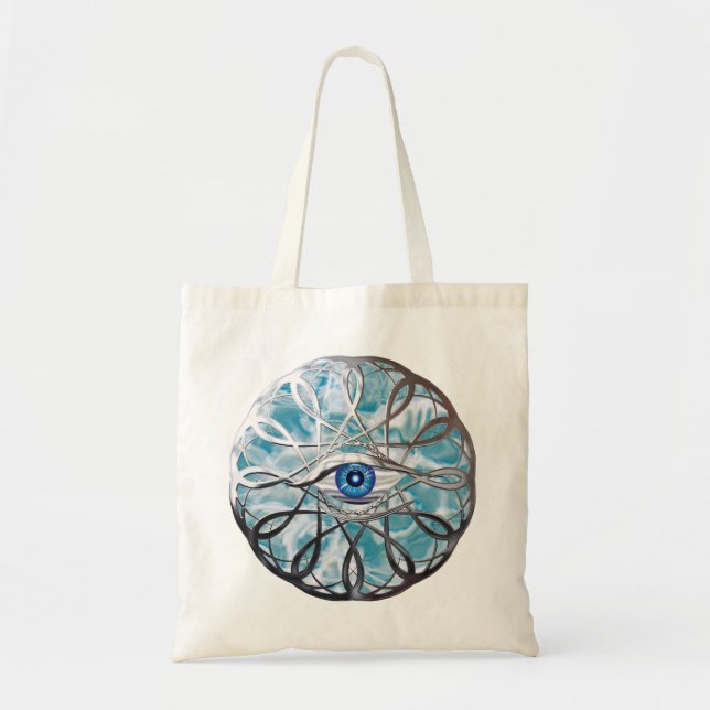 Bolso De Tela Diseño de ojos místicos cromados (Frente)