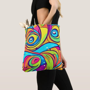 Bolso De Tela Diseño de ojos vibrantes abstractos