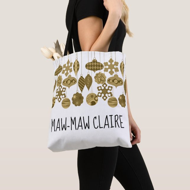 Bolso De Tela Diseño de ornamentos navideños personalizados (Detalle)