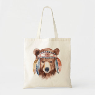 Bolso De Tela Diseño de oso hippie cutáneo boho acuarela