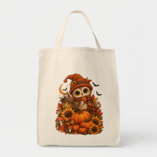 Bolso De Tela Diseño de otoño de búho lindo calabaza girasol aco