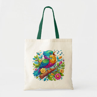 Bolso De Tela Diseño de pájaros coloridos