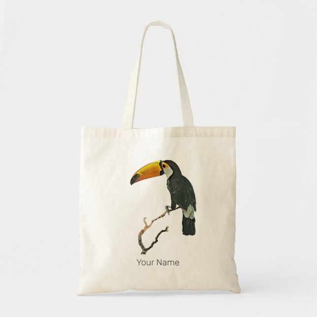 Bolso De Tela Diseño de pájaros tropicales para animales con ret (Frente)