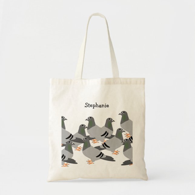 Bolso De Tela Diseño de palomas (Frente)