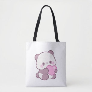 Bolso De Tela Diseño de Panda Feliz   Vibraciones Lindas Positiv