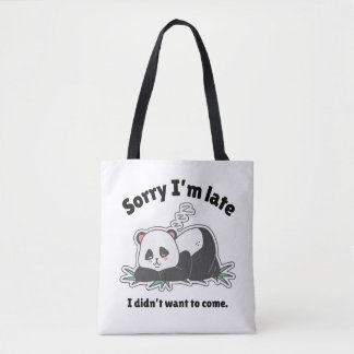 Bolso De Tela Diseño de Panda Perezoso Divertido
